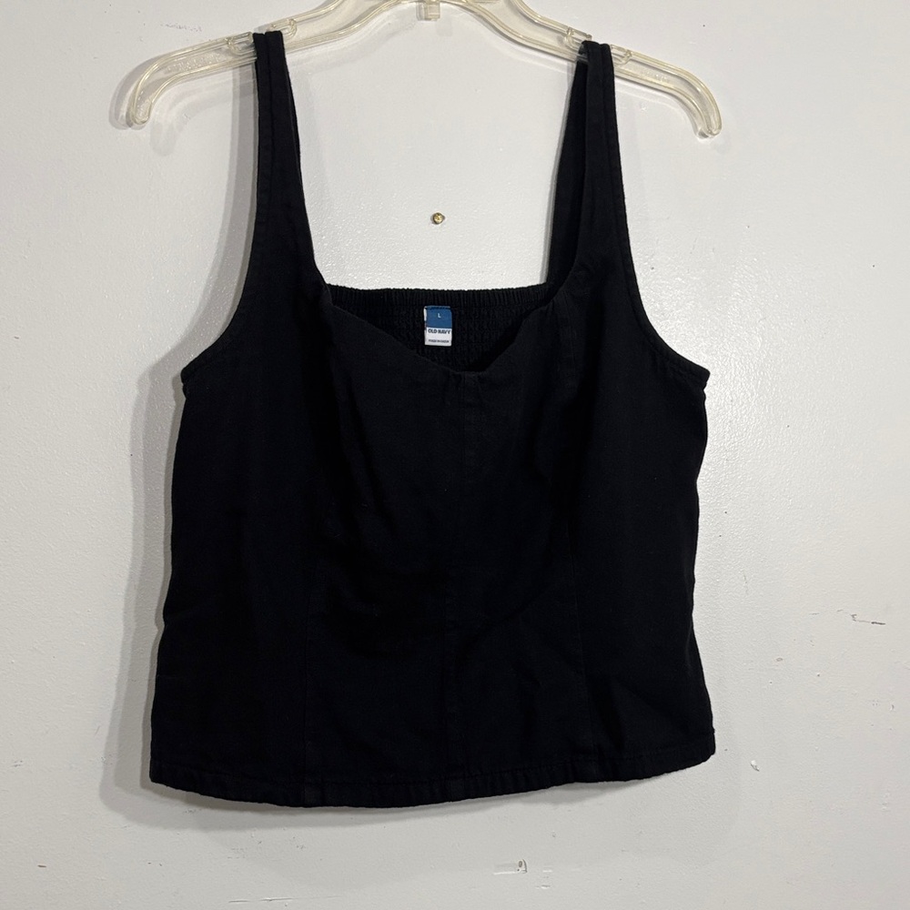 Old Navy Black Square Neck Tank Top